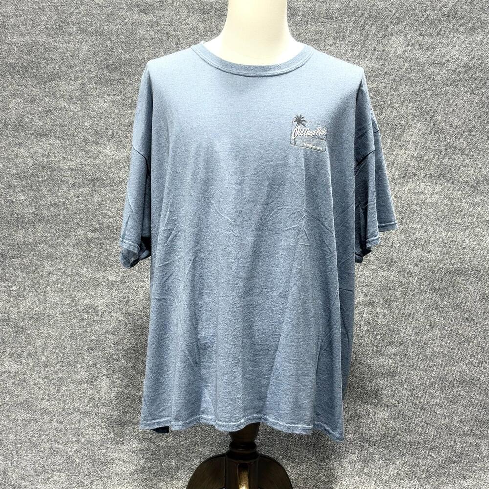 Old Guys Rule Shirt Mens 3XL Blue On Permanent Vacation Beach Cat Graphic Tee